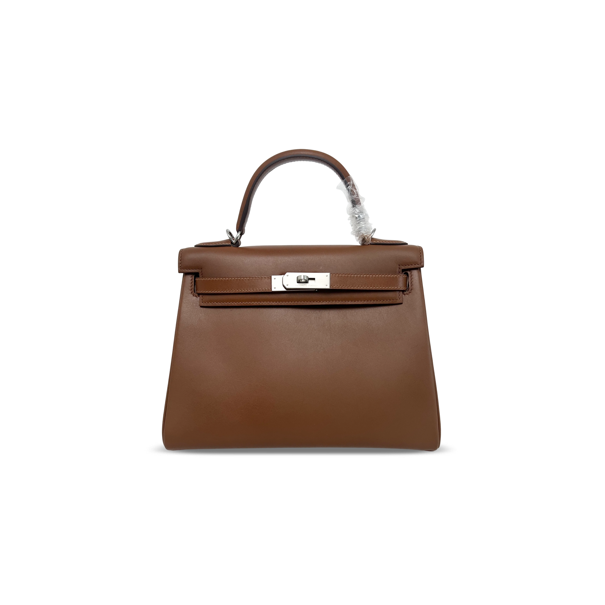 HERMÈS KELLY 28 FAUVE BARENIA PALLADIUM HARDWARE (28*22*10cm)